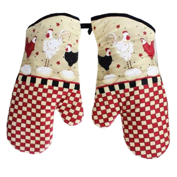 Lanburch Set of 2 Oven Mitts Heat Resistant Kitchen Gloves Oven Gloves Potholders Cute Chicken