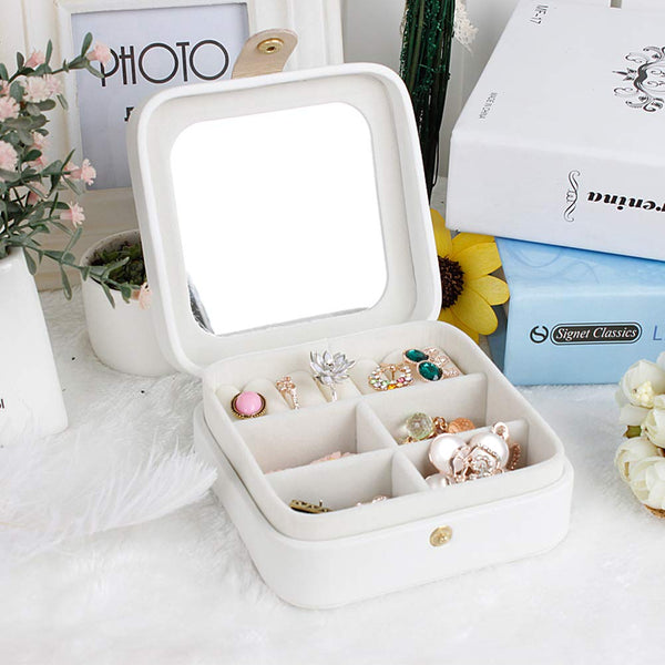 Creative Leather Jewelry Box Small Travel Jewelry Organizer Lovely Deer Head Jewelry Box Pink