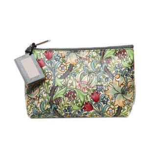 Floral Coin Purse Small Makeup Bags Portable Travel Organizer Toiletries Bag Square Pen Pouch Green