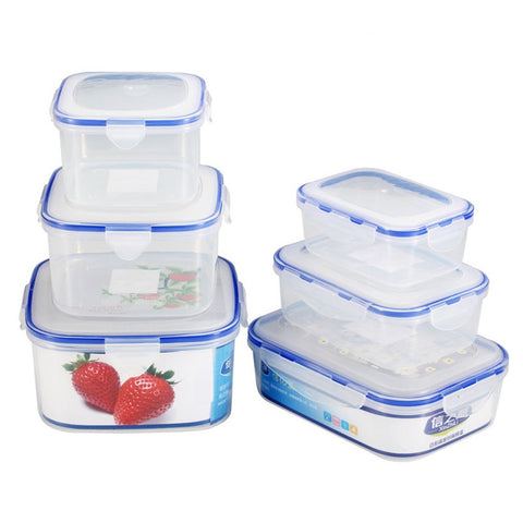 Lanburch BPA-Free Plastic Food Container Set with Locking Lids Food-Grade Translucent Food Storage Container Set of 6[224 oz]
