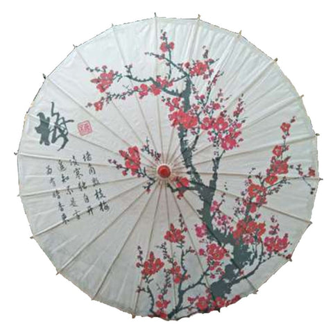 Lanburch Handmade Chinese/Japanese Style Vintage Paper Umbrella Parasol 33-Inch Plum Blossom-1