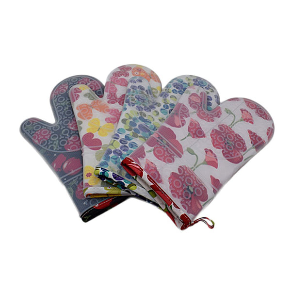 Set of 2 Oven Mitts Heat Resistant Silicone Cute Colorful Dot Oven Gloves Waterproof Silicone Kitchen Mitts