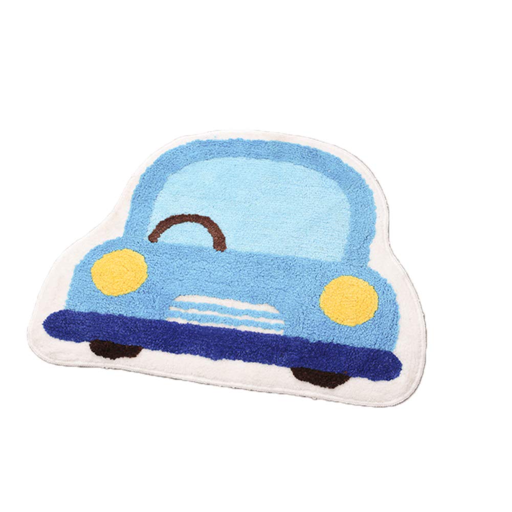 European Style Cartoon Car Rugs Kitchen Rugs Non Skid Area Rug Washable Entryway Mat Blue