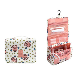 Multifunction Case for Women Portable Travel Makeup Cosmetic Bag Hanging Cosmetic Bags Pink