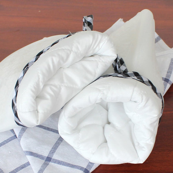 Set of 2 Oven Mitts Heat Resistant Silicone Oven Mitts Cute Oven Gloves Waterproof Silicone Kitchen Mitts White