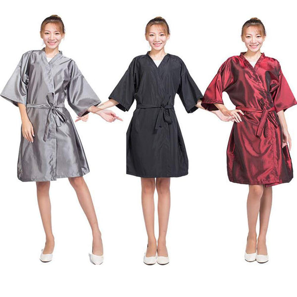 Case of 10 Packs, Kimono Style Salon Client Gown Robes Salon Smock Red