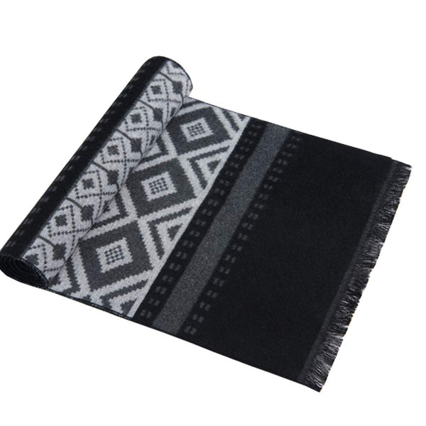 Men's Casual Scarf Winter Warmth Scarf Fashion Knit Scarves Soft Thicken Muffler with Tassels Swallow Gird