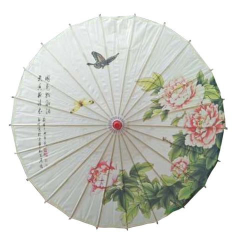 Lanburch Handmade Chinese/Japanese Style Vintage Paper Umbrella Parasol 33-Inch Beautiful Peony