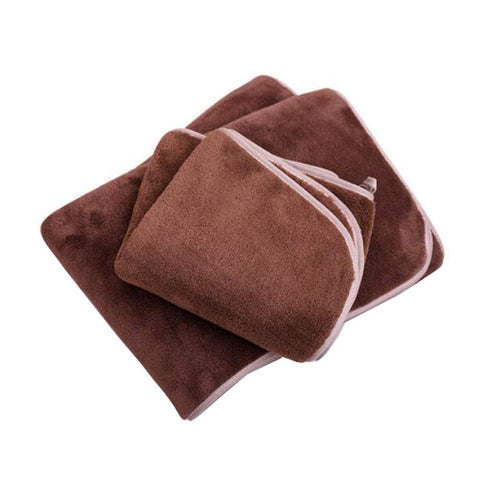 Solid Color Bath Towel Set Cotton Bath Towel Bundle 1 Bath Towel and 1 Hand Towel Coffee