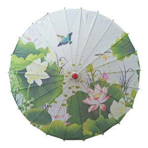Handmade Chinese/Japanese Style Vintage Paper Umbrella Parasol 33-Inch Spring Lotus