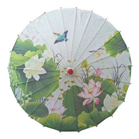 Handmade Chinese/Japanese Style Vintage Paper Umbrella Parasol 33-Inch Spring Lotus