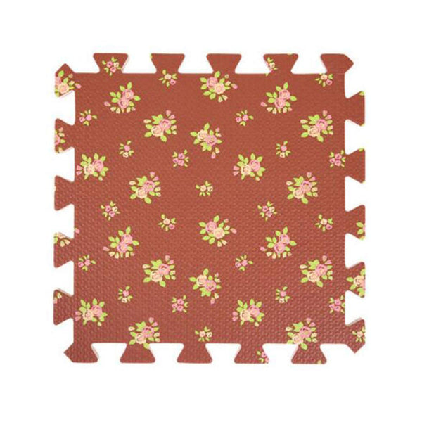 9 PCS of Waterproof Crawling/Puzzle Foam Mats Kids&Baby Foam Play Mats, Coffee Flower