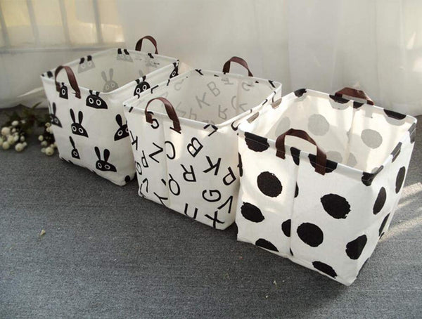 Simple Design Alphabet Foldable Laundry Basket Storage Bag Practical Hamper Bag Toys Clothing Organizer