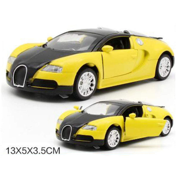 1/36 Bugatti Alloyed Car Model Child's Toy Cars with Light and Sound Best Gift, Yellow