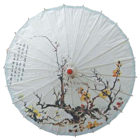 Lanburch Handmade Chinese/Japanese Style Vintage Paper Umbrella Parasol 33-Inch Yellow Plums