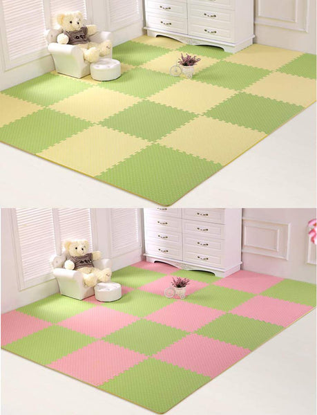 9 PCS of Waterproof Crawling/Puzzle Foam Mats Kids&Baby Foam Play Mats, Pink