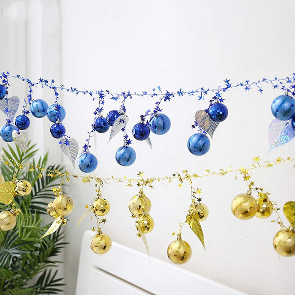 Shatterproof Christmas Tree Decorations Ball String of Decorative Holiday Christmas Party Decoration (A, Blue)