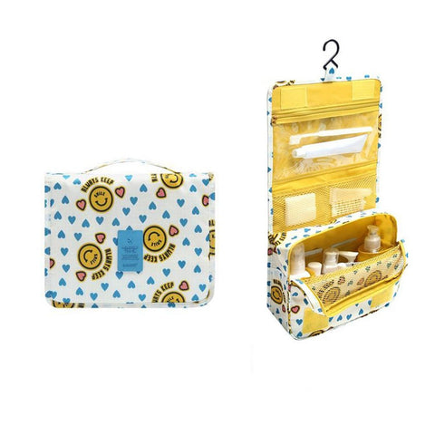 Multifunction Case for Women Portable Travel Makeup Cosmetic Bag Hanging Cosmetic Bags Yellow