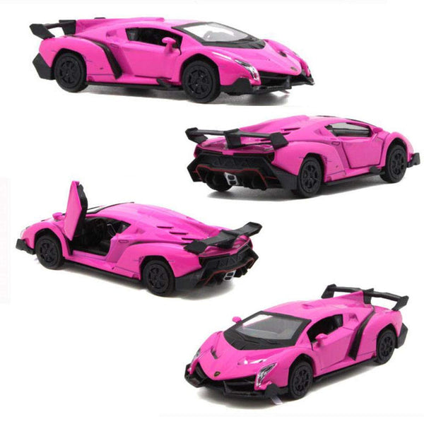 1/36 Veneno Alloyed Car Model Child's Toy Cars with Light and Sound Best Gift, Purple