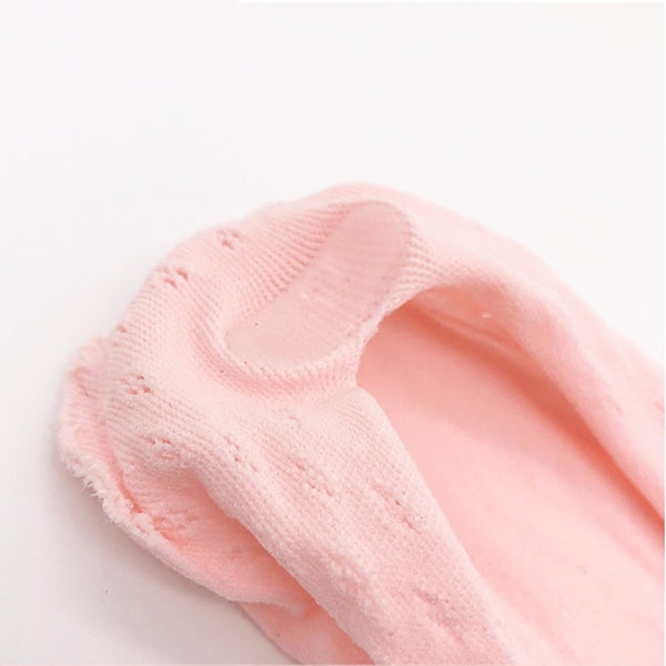5 Pairs Women's Low Cut Thin Silk Stockings Five Fingers Ankle No Show Liner Socks(White)