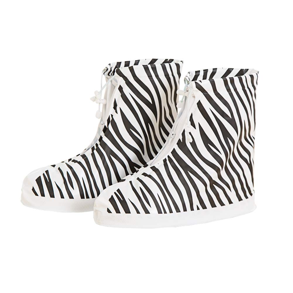 Creative Zebra Stripe Waterproof Shoe Covers Foldable Non-Slip Cycling Shoe Covers