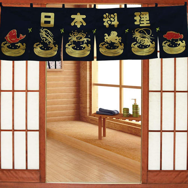 Japanese Style Curtains Sushi Restaurant Banner Door Hallway Hanging Curtains(Japanese Food)