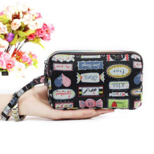 Ladies Fashion Small Card Case Wallet Change Coin Purse Pouch Bag with Zipper, Candy