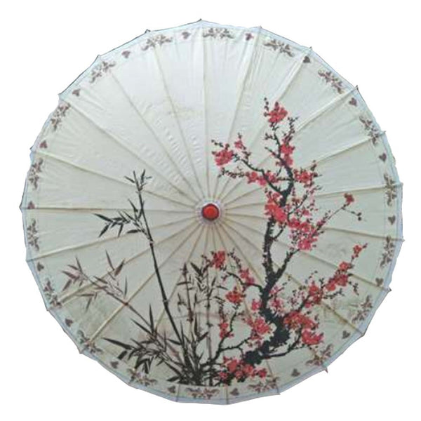 Lanburch Handmade Chinese/Japanese Style Vintage Paper Umbrella Parasol 33-Inch Plum and Bamboo