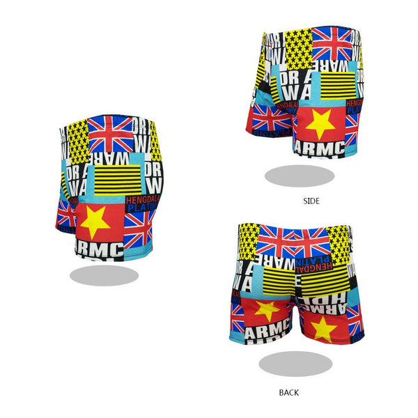 Men's Square Leg Swimwear Swimsuits Surf Boxer Brief Swim Trunks Shorts XXL