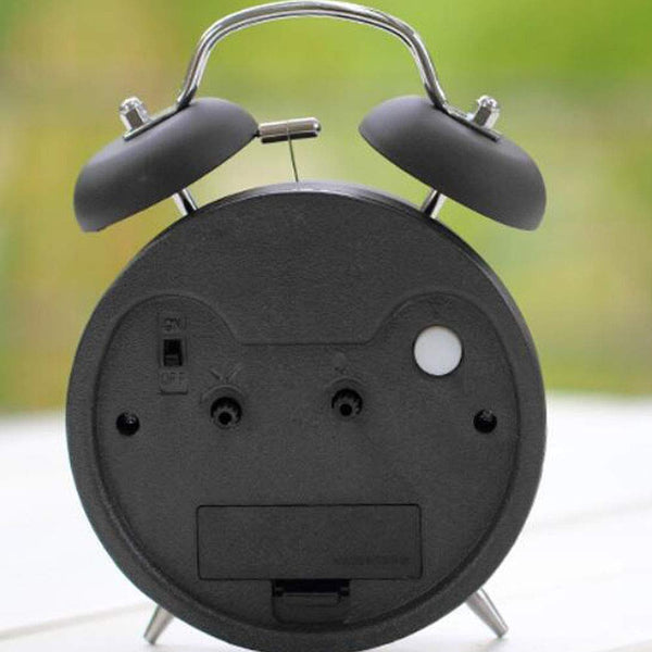 4" Twin Bell Alarm Clock with Backlight Battery Operated Loud Alarm Clock, Love