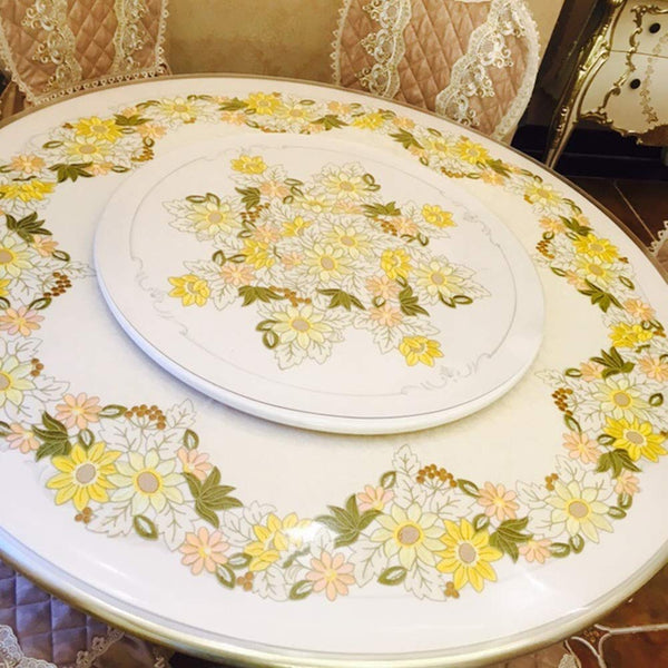 Fashion Sunflower Hollow Out Embroidery Place Mats Round Heat Resistant Washable Table Mats Coasters