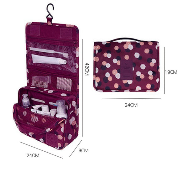 Multifunction Case Portable Travel Makeup Cosmetic Bag Cute Daisies Cosmetic Bag Organizer Claret