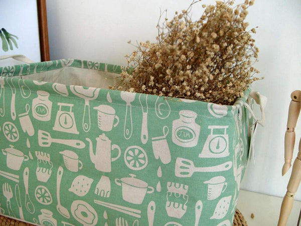 Green Tableware Foldable Laundry Basket Storage Bag Practical Hamper Bag Toys Clothing Organizer