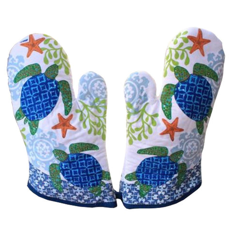 Lanburch Set of 2 Oven Mitts Heat Resistant Kitchen Gloves Oven Gloves Potholders Tortoise