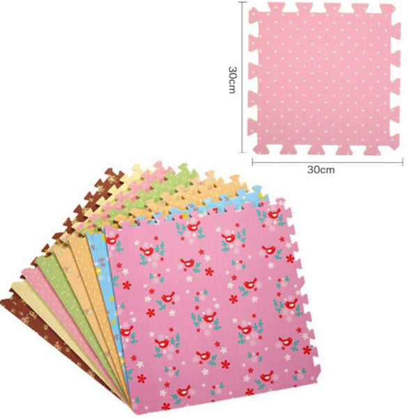 9 PCS of Waterproof Crawling/Puzzle Foam Mats Kids&Baby Foam Play Mats, Pink