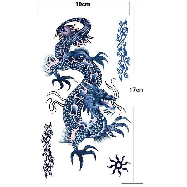 Dragon Tattoo Sticker Set of 5 Waterproof Temporary Fake Tattoos Body Emulation Tattoo