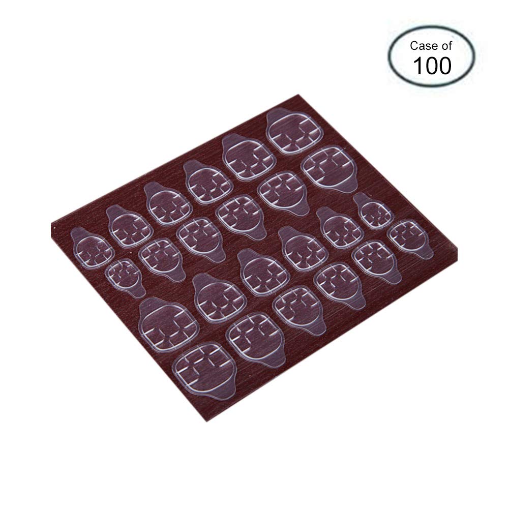 Case of 100 Sheets, Total 2400 PCS Gel Double Sided Adhesive Tape for Patch False Nail