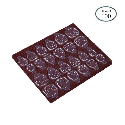 Case of 100 Sheets, Total 2400 PCS Gel Double Sided Adhesive Tape for Patch False Nail