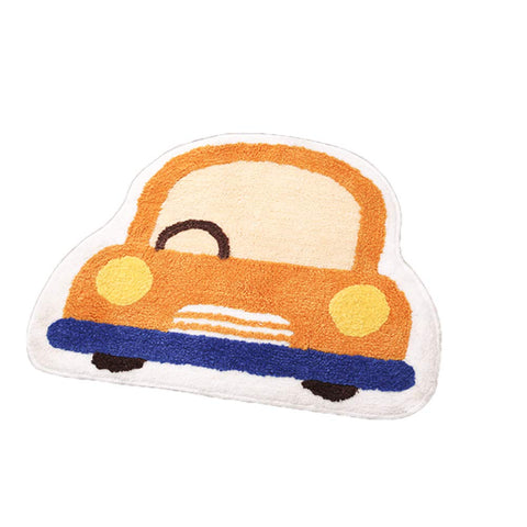 European Style Cartoon Car Rugs Kitchen Rugs Non Skid Area Rug Washable Entryway Mat Orange