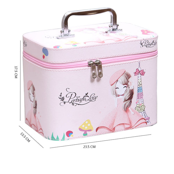 Multication Cosmetic Case Portable Large Capacity Travel Bag Fashion Cute Princess Print Toiletries Bag Organizer