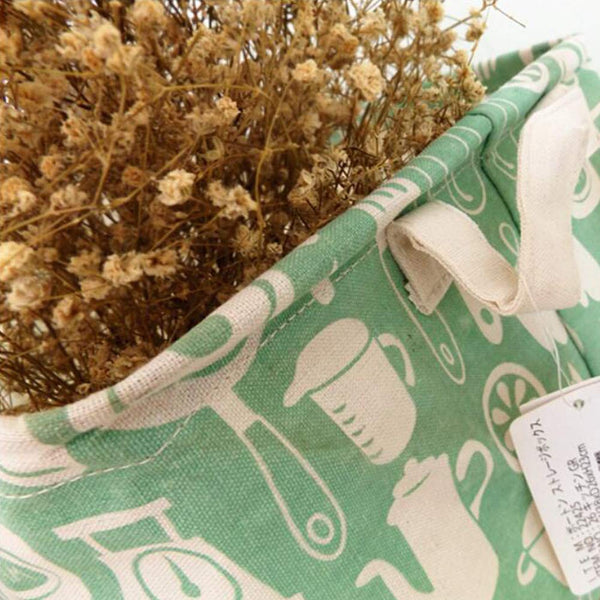 Green Tableware Foldable Laundry Basket Storage Bag Practical Hamper Bag Toys Clothing Organizer