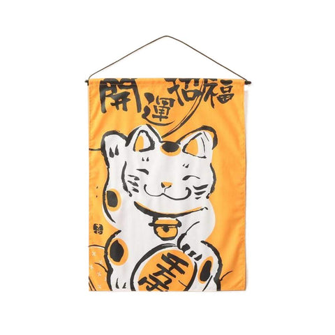 Japanese Style Store Banner Sushi Restaurant Advertise Symbol Sign Curtain Door Flags (Fortune Cat)