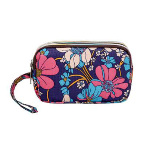 Ladies Fashion Small Card Case Wallet Change Coin Purse Pouch Bag with Zipper, Mexican Aster