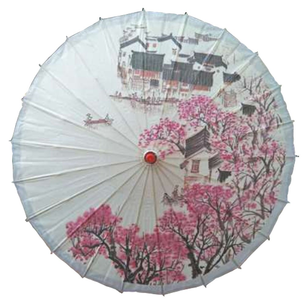 Lanburch Handmade Chinese/Japanese Style Vintage Paper Umbrella Parasol 33-Inch Cherry Blossoms