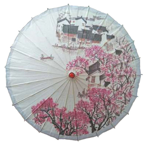 Lanburch Handmade Chinese/Japanese Style Vintage Paper Umbrella Parasol 33-Inch Cherry Blossoms