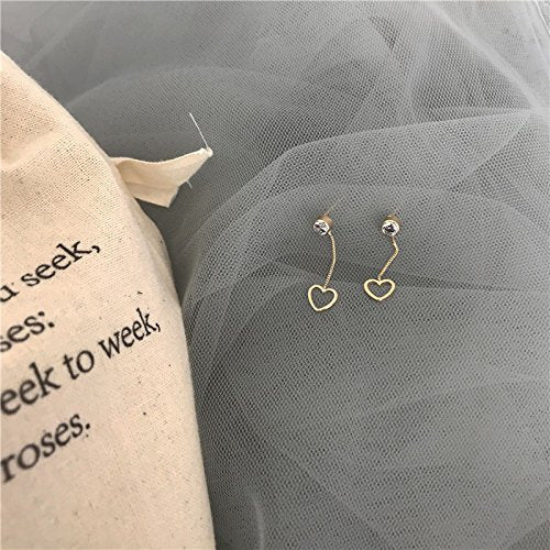 1 Pair Sweet and Cute Heart-Shaped Earrings, Wild Zircon Short Earrings