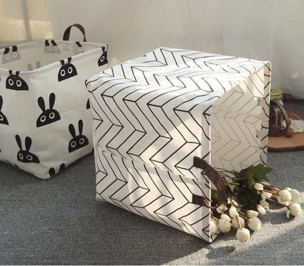 Simple Design Black Dot Foldable Laundry Basket Storage Bag Practical Hamper Bag Toys Clothing Organizer