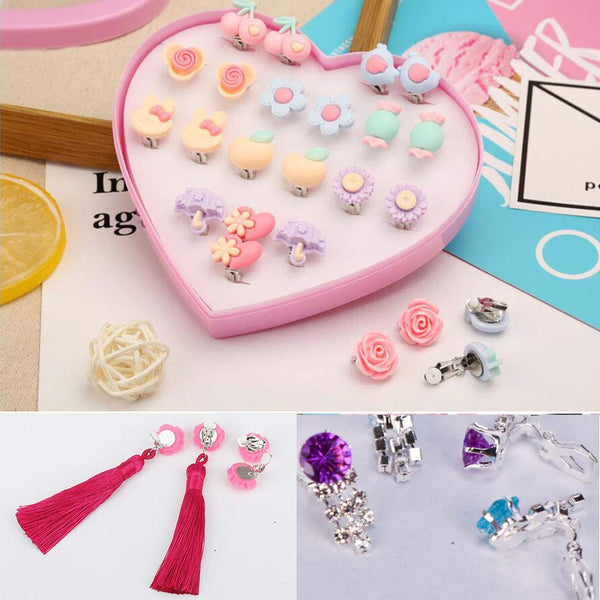 Cute and Fashion Little Girls Clip on Earrings Play Earrings Princess Party Favor Jewelry Gift Set #3