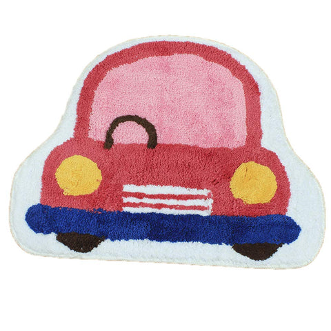 European Style Cartoon Car Rugs Kitchen Rugs Non Skid Area Rug Washable Entryway Mat Red