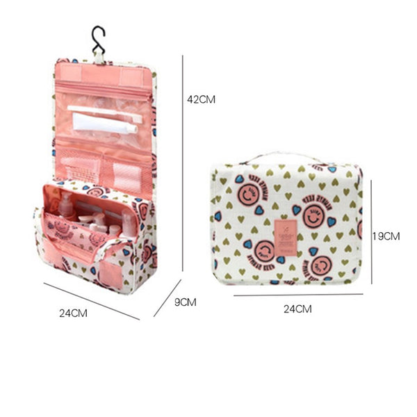 Multifunction Case for Women Portable Travel Makeup Cosmetic Bag Hanging Cosmetic Bags Pink